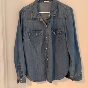 GAP Blue Denim Button Down Shirt